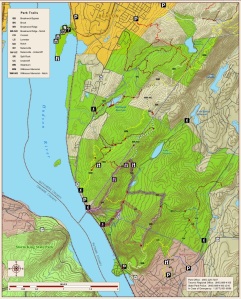 Map with Breakneck/Mount Taurus route highlighted.
