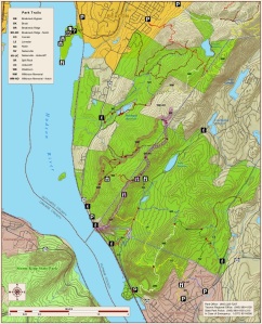 Map with Sunset Point route highlighted.