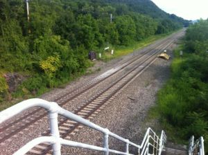 View of the Breakneck Ridge Station from the bridge.
