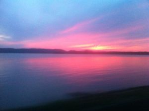 Magnificent sunset on the train ride home.